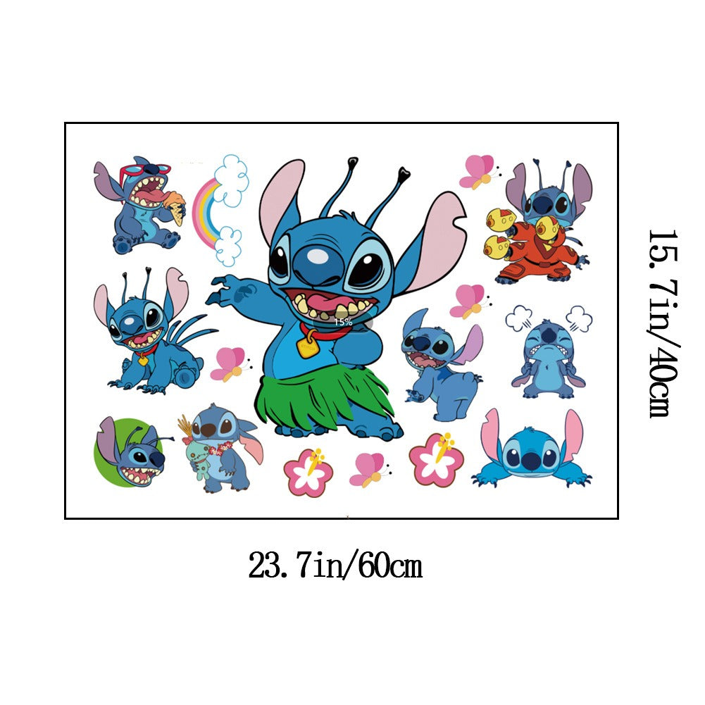 28062438 Stitch Children's Room Decoration Wall Stickers Self Adhesive Cartoon Stitch Broken Wall Baby Room Stickers - jurk.store