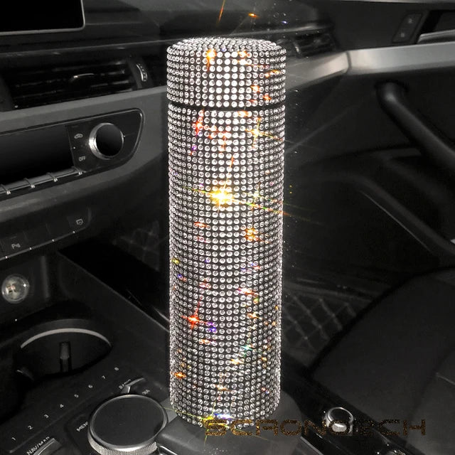 27062453 Bling Rhinestone Thermos Bottle Insulated Double Wall Stainless Steel Water Bottle Coffee Travel Car Coffee Mug Cup Vacuum Flask - jurk.store