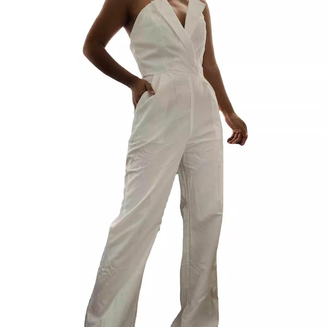 13072499 Chinese long skirt, new Chinese jumpsuit, oblique collar, mid-waist, temperament commuting jumpsuit - jurk.store