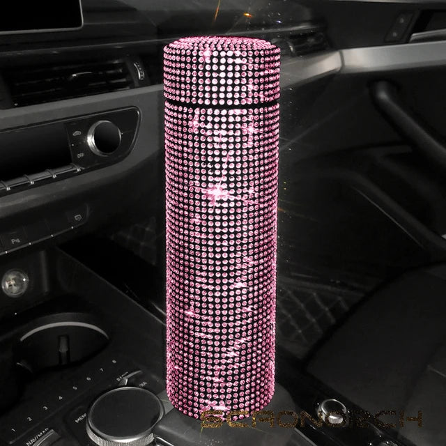 27062453 Bling Rhinestone Thermos Bottle Insulated Double Wall Stainless Steel Water Bottle Coffee Travel Car Coffee Mug Cup Vacuum Flask - jurk.store