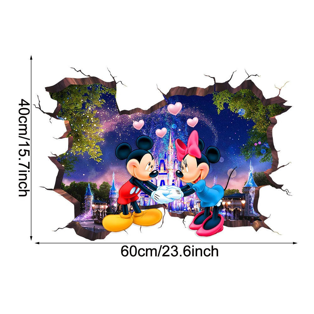 27062424 cartoon wall stickers for children's bedroom creative decoration Minnie Mickey PVC stickers self-adhesive glass door stickers - jurk.store