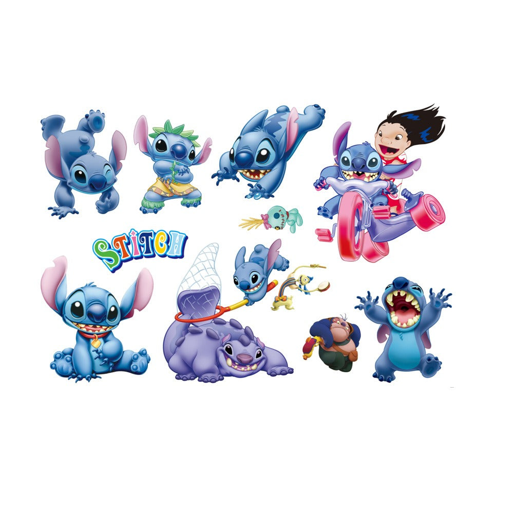 28062438 Stitch Children's Room Decoration Wall Stickers Self Adhesive Cartoon Stitch Broken Wall Baby Room Stickers - jurk.store