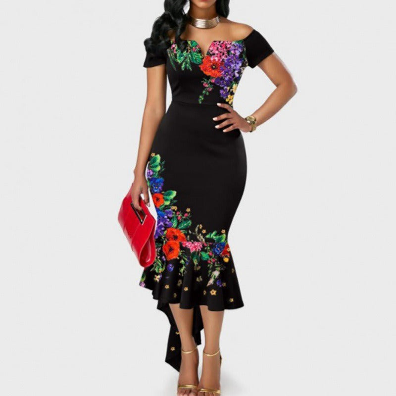 14072414 New Summer Women Dress Flower Embroidered Off Shoulder Sexy - jurk.store