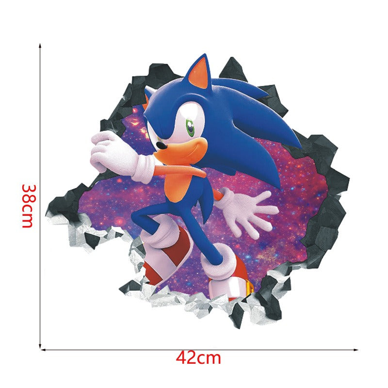 28062437 Sonic children's room wall beautification decoration stickers PVC self-adhesive cartoon graffiti posters wall stickers - jurk.store