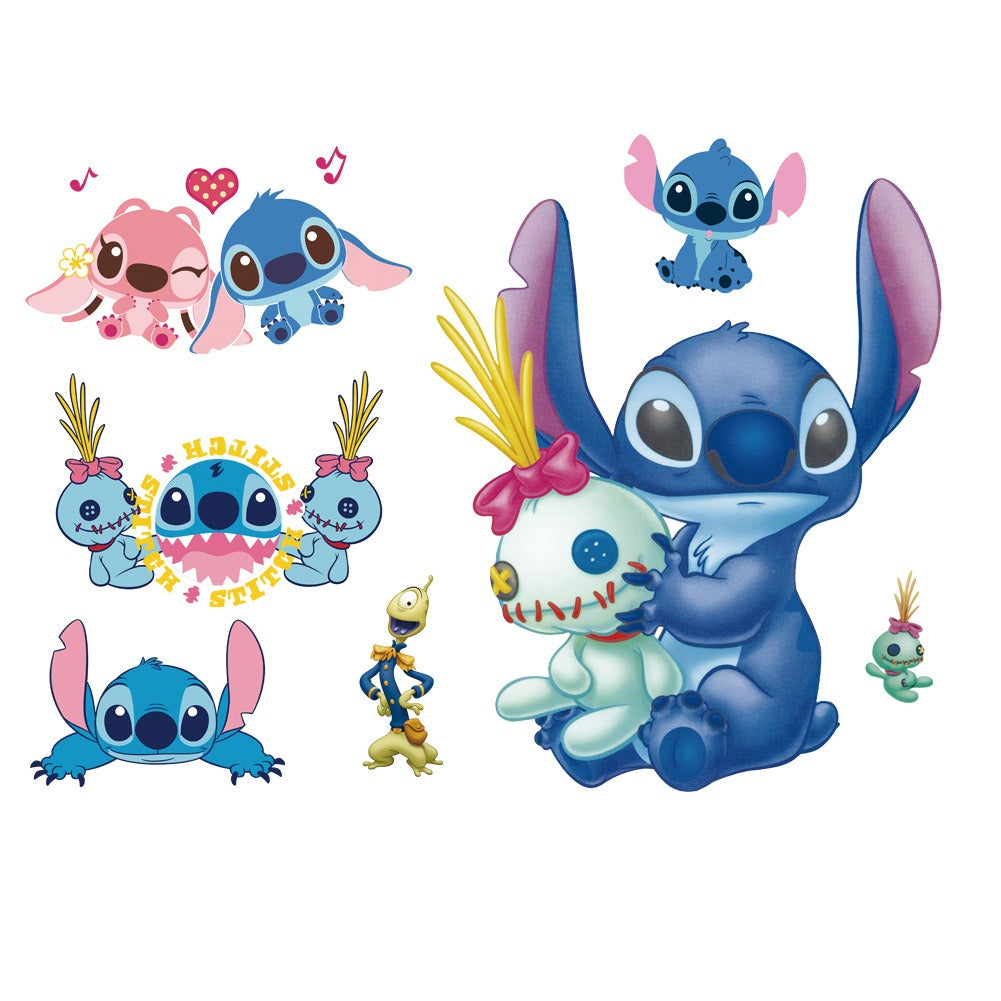 28062438 Stitch Children's Room Decoration Wall Stickers Self Adhesive Cartoon Stitch Broken Wall Baby Room Stickers - jurk.store