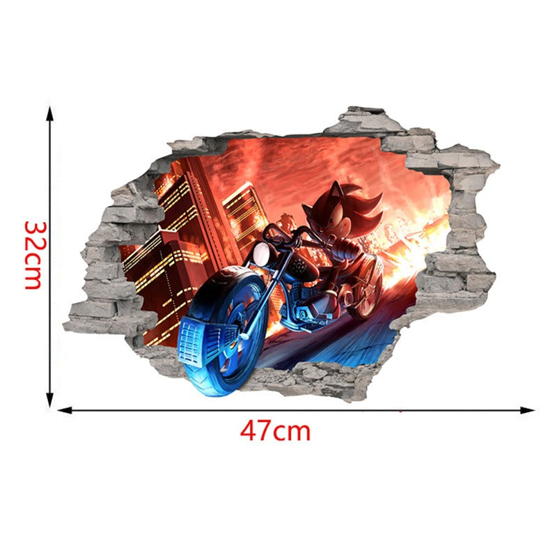 28062437 Sonic children's room wall beautification decoration stickers PVC self-adhesive cartoon graffiti posters wall stickers - jurk.store