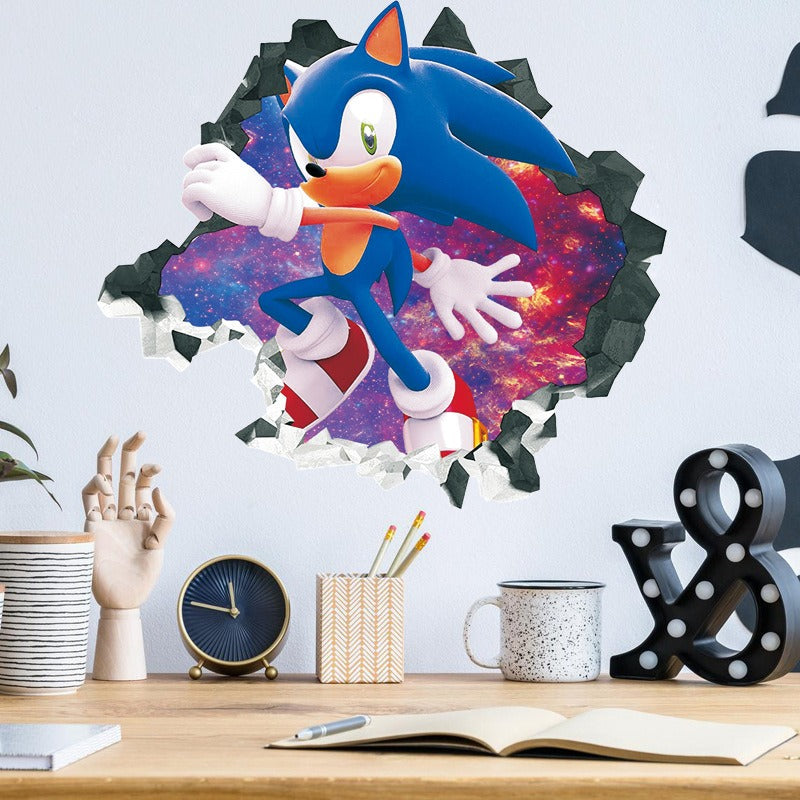 28062437 Sonic children's room wall beautification decoration stickers PVC self-adhesive cartoon graffiti posters wall stickers - jurk.store