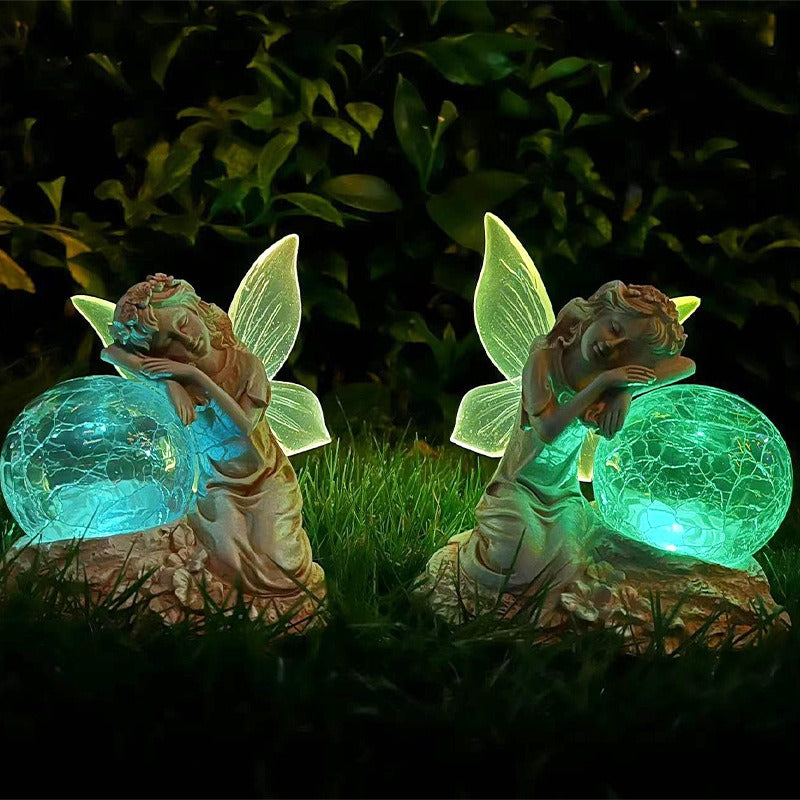 28062433 Solar Outdoor Lamp Garden Garden Fairy Resin - jurk.store