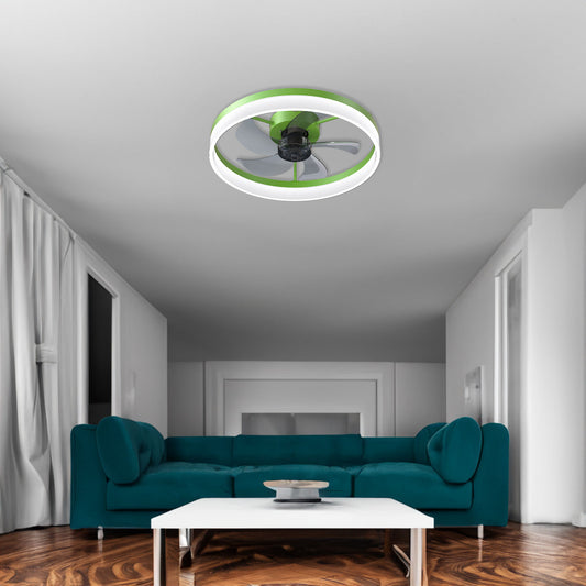 27062433 Ceiling Fans with Lights Dimmable LED Embedded installation of thin modern ceiling fans(Green) - jurk.store