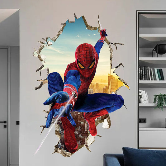 27062431 3D Transcendent Wall Spider Man Wall Stickers Living Room Decoration Background Wall Stickers Removable - jurk.store