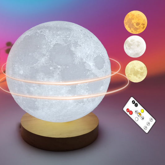 28062428 Rotating Moon Lamp Intelligent Voice Moon Lamp New Planet Lamp Bedroom Bedside Table Lamp Suspension - jurk.store