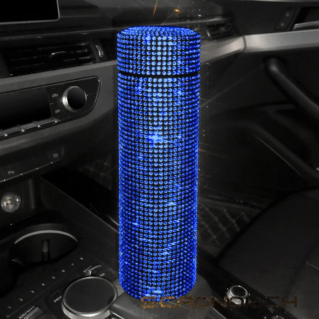 27062453 Bling Rhinestone Thermos Bottle Insulated Double Wall Stainless Steel Water Bottle Coffee Travel Car Coffee Mug Cup Vacuum Flask - jurk.store