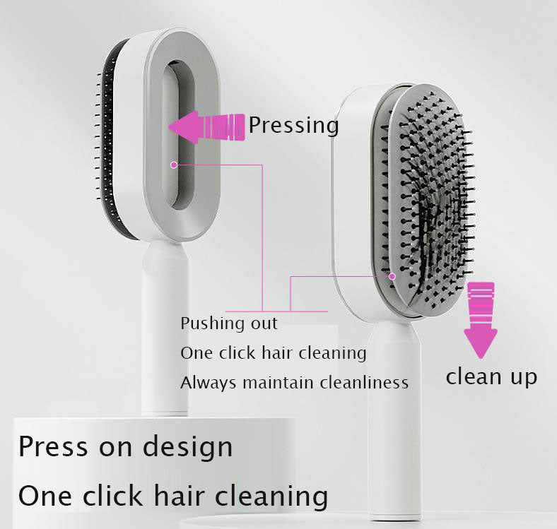 28062426 Pressing type cleaning design air cushion comb for women's long hair, specialized airbag massage comb, household hair comb - jurk.store