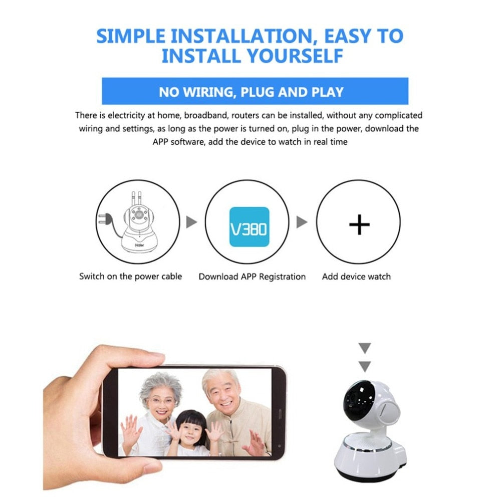 27062421 Baby Monitor Portable WiFi IP Camera 720P HD Wireless Smart Baby Camera Audio Video Record Surveillance Home Security Camera - jurk.store