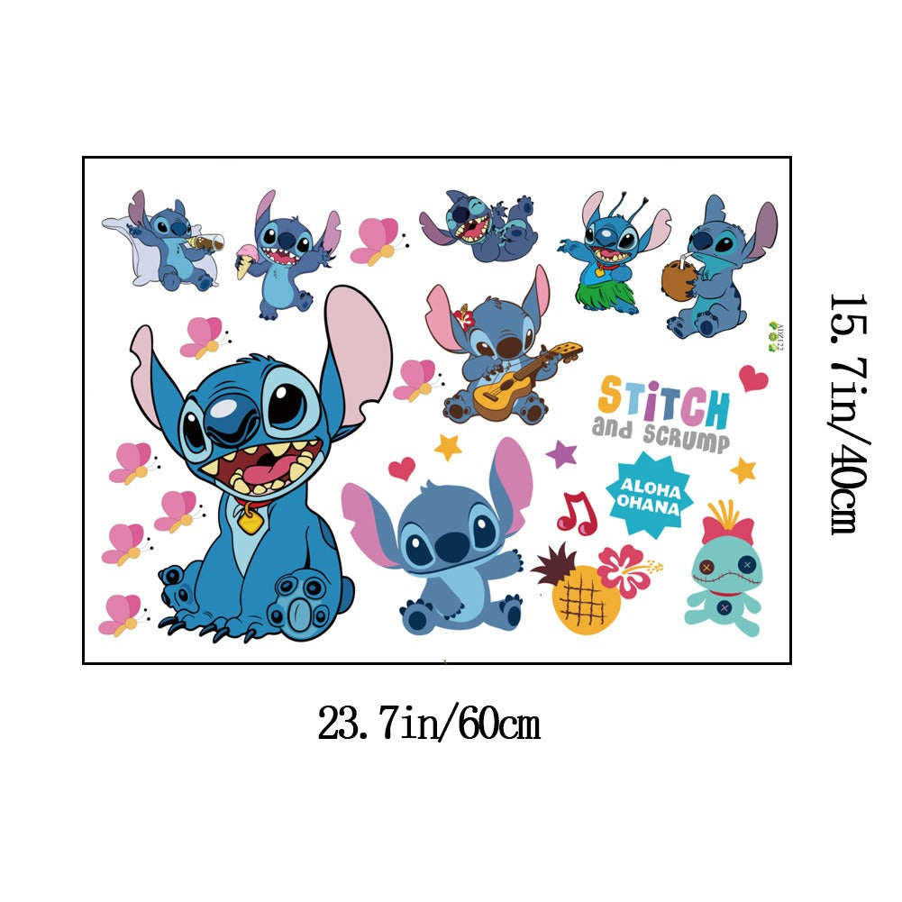 28062438 Stitch Children's Room Decoration Wall Stickers Self Adhesive Cartoon Stitch Broken Wall Baby Room Stickers - jurk.store