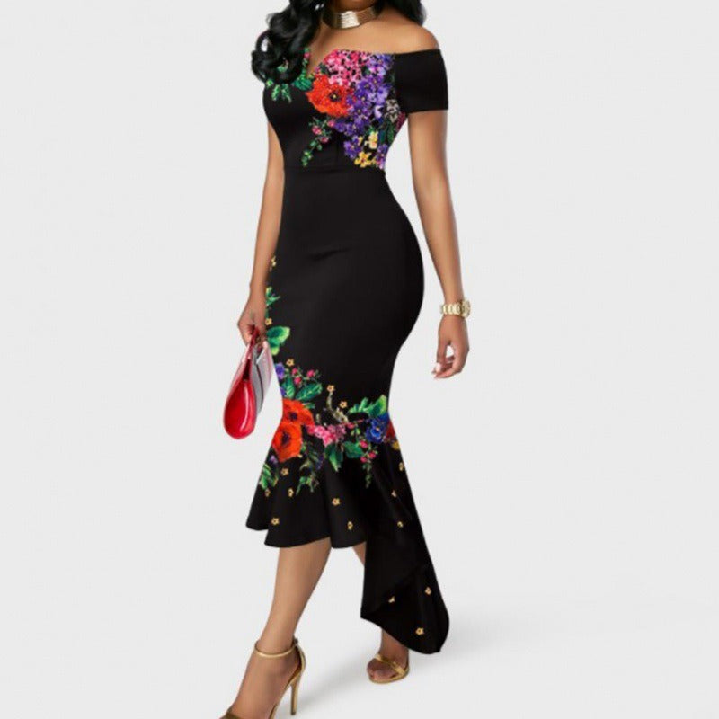 14072414 New Summer Women Dress Flower Embroidered Off Shoulder Sexy - jurk.store