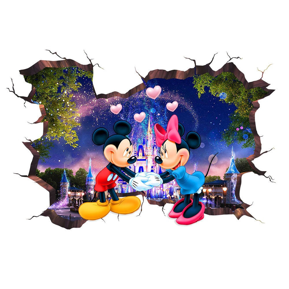 27062424 cartoon wall stickers for children's bedroom creative decoration Minnie Mickey PVC stickers self-adhesive glass door stickers - jurk.store