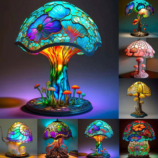 27062483 Magic Illusion Mushroom Lamp Decoration Decoration Decoration Home USB Connection Light Bulb Design Mushroom Dark Decoration - jurk.store