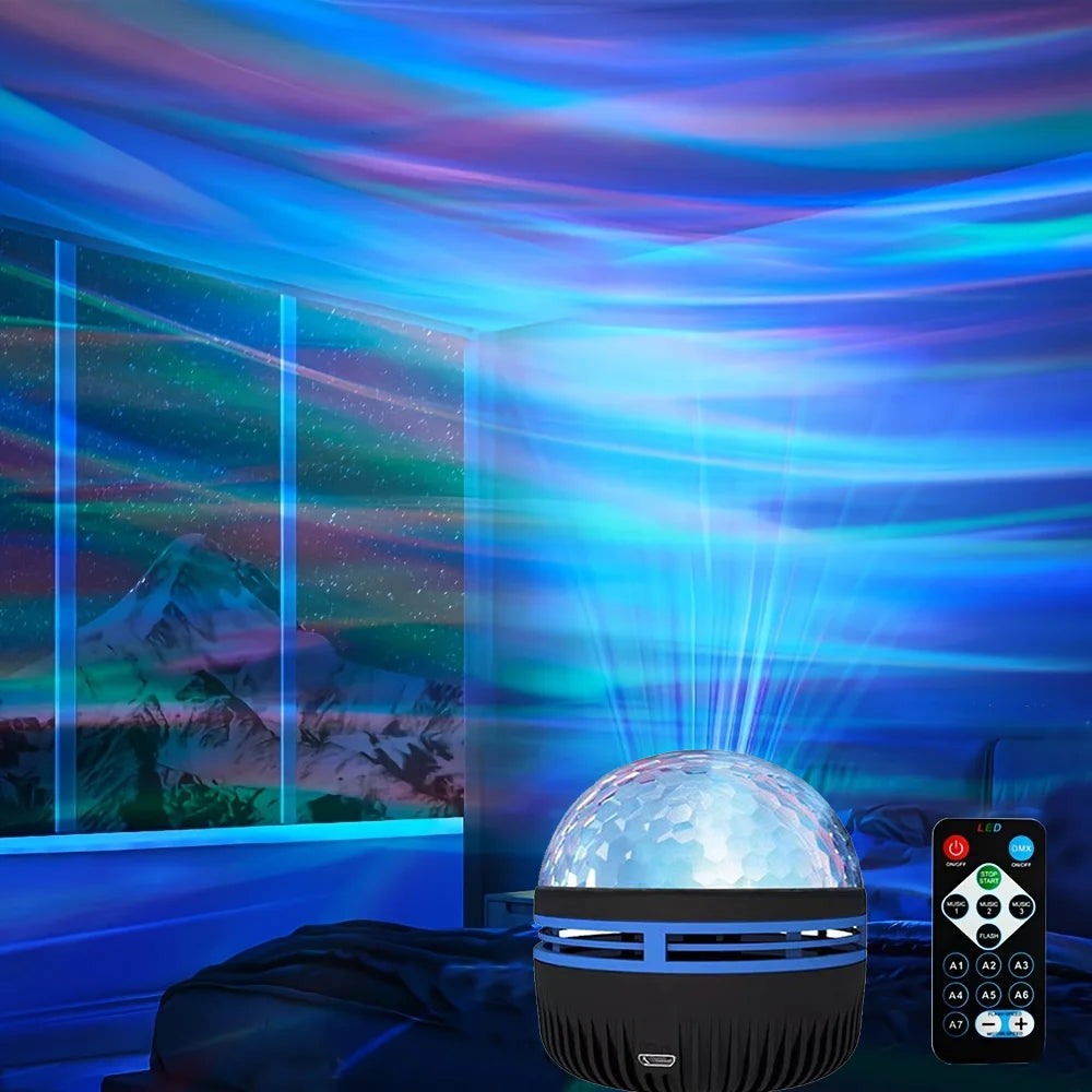 27062477 LED Water Pattern Starry Sky Light Remote Control Aurora Projection Light USB Plug-in Magic Ball Stage KTV Hotel Laser Light - jurk.store