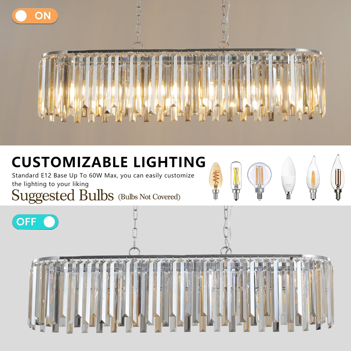 28062421 Modern Oval Crystal ceiling chandelier Luxury Home Decor Light Fixture - jurk.store