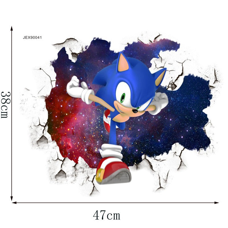 28062437 Sonic children's room wall beautification decoration stickers PVC self-adhesive cartoon graffiti posters wall stickers - jurk.store