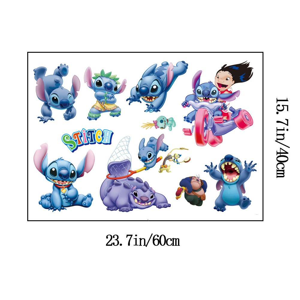 28062438 Stitch Children's Room Decoration Wall Stickers Self Adhesive Cartoon Stitch Broken Wall Baby Room Stickers - jurk.store