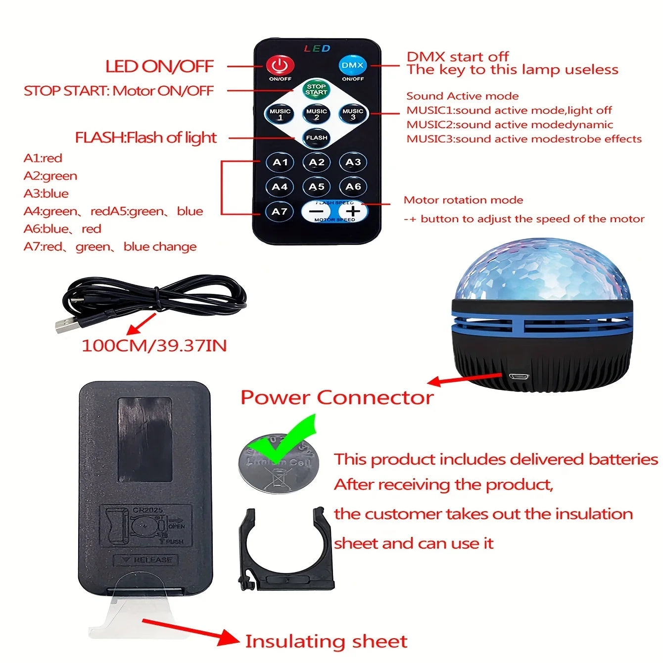 27062477 LED Water Pattern Starry Sky Light Remote Control Aurora Projection Light USB Plug-in Magic Ball Stage KTV Hotel Laser Light - jurk.store