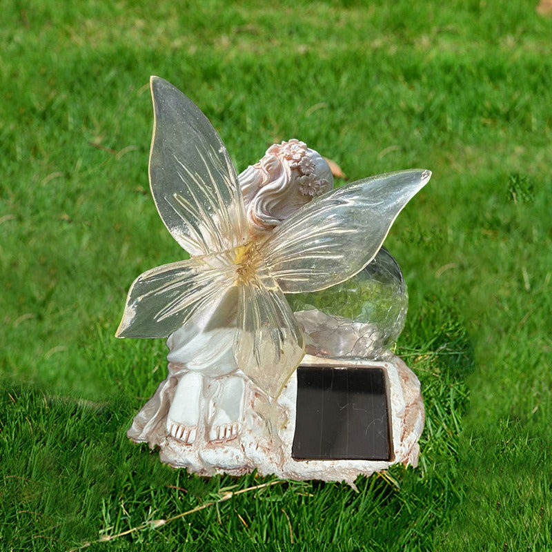 28062433 Solar Outdoor Lamp Garden Garden Fairy Resin - jurk.store