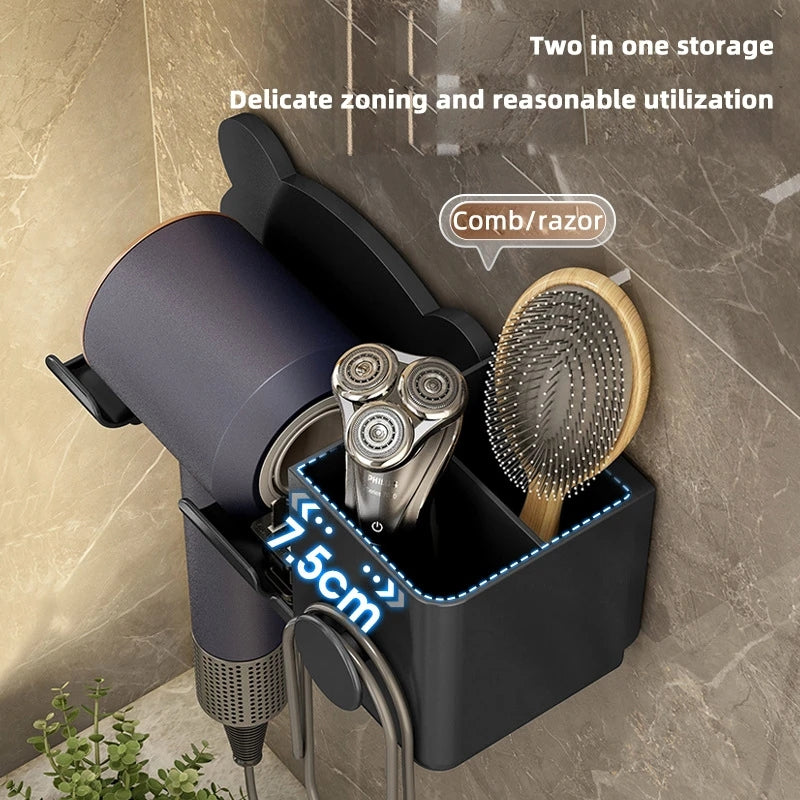 27062470 Hair Dryer Rack Bathroom Comb Shaver Face Washing Milk Wall Hanging Storage Rack - jurk.store