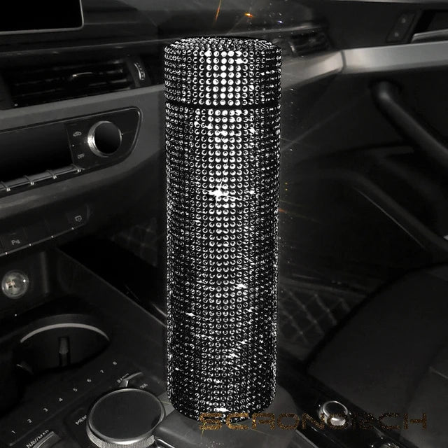 27062453 Bling Rhinestone Thermos Bottle Insulated Double Wall Stainless Steel Water Bottle Coffee Travel Car Coffee Mug Cup Vacuum Flask - jurk.store