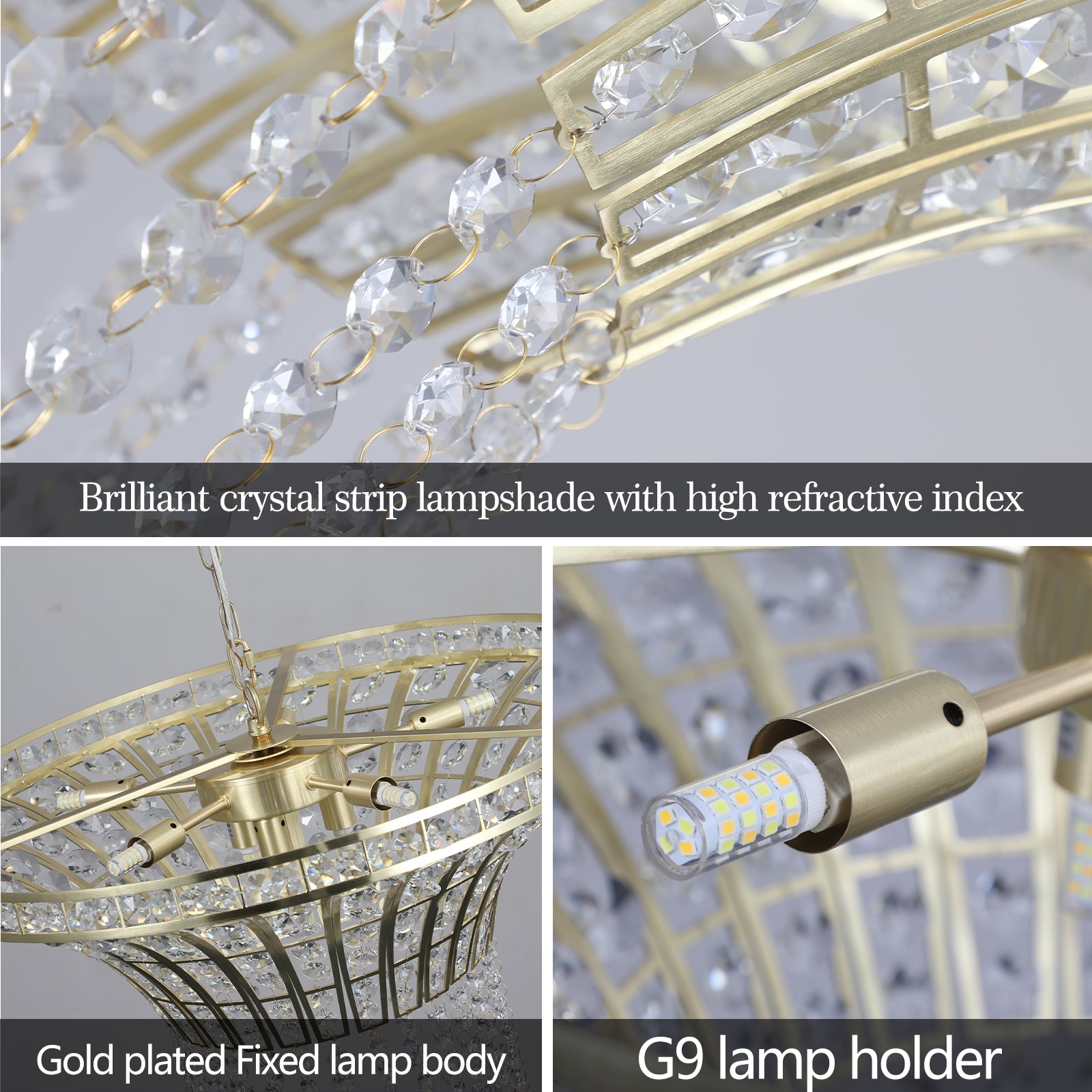 27062448 8-Light 23.6" Wide Crystal Waterfall Chandelier - jurk.store