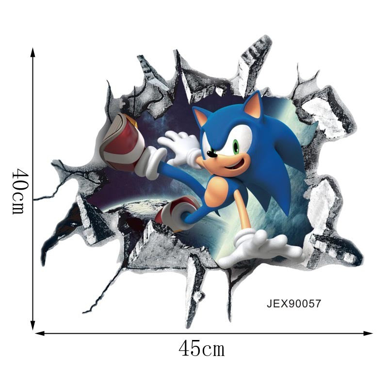 28062437 Sonic children's room wall beautification decoration stickers PVC self-adhesive cartoon graffiti posters wall stickers - jurk.store