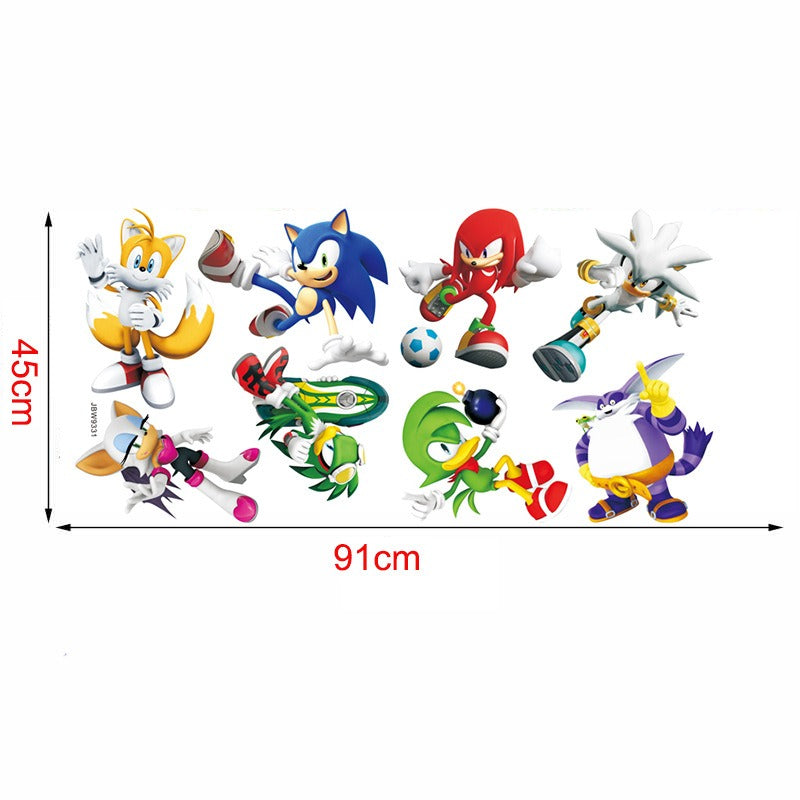 28062437 Sonic children's room wall beautification decoration stickers PVC self-adhesive cartoon graffiti posters wall stickers - jurk.store