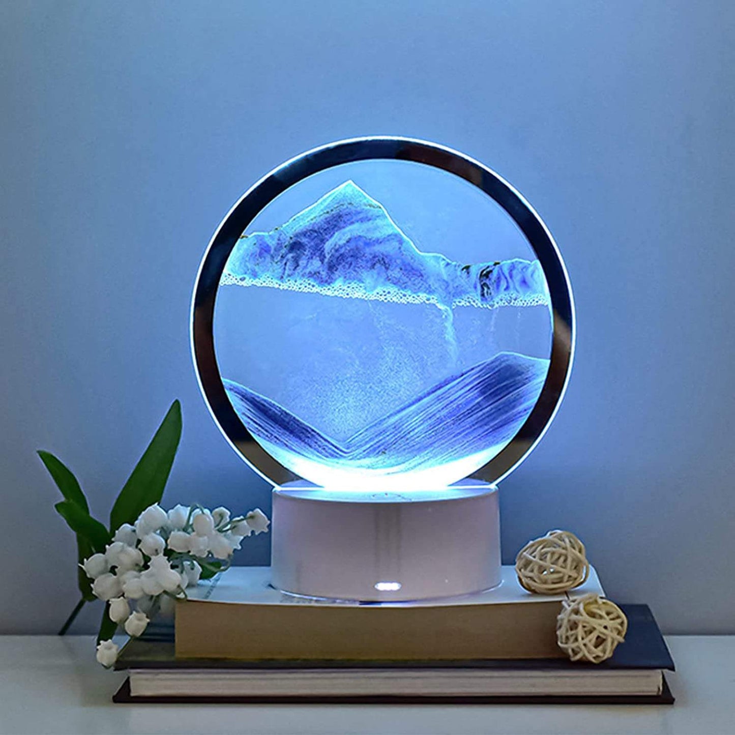 27062445 Creative Quicksand Lamp Tabletop Decoration Dynamic Hourglass Painting Gift 3D Night Light Decompression Desk Lamp Bedroom - jurk.store