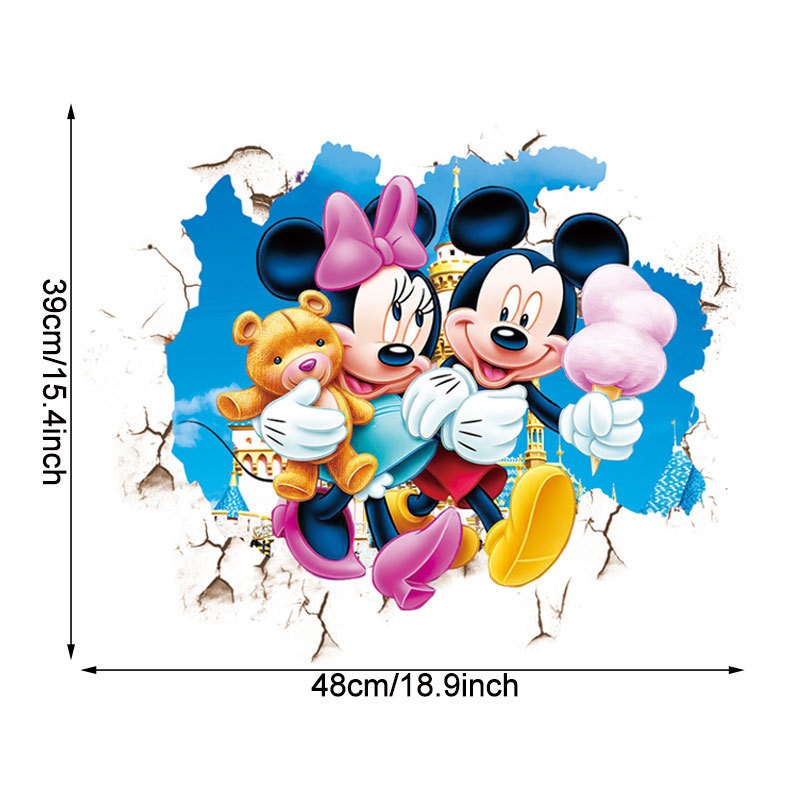 27062424 cartoon wall stickers for children's bedroom creative decoration Minnie Mickey PVC stickers self-adhesive glass door stickers - jurk.store