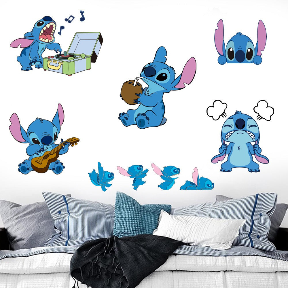 28062438 Stitch Children's Room Decoration Wall Stickers Self Adhesive Cartoon Stitch Broken Wall Baby Room Stickers - jurk.store