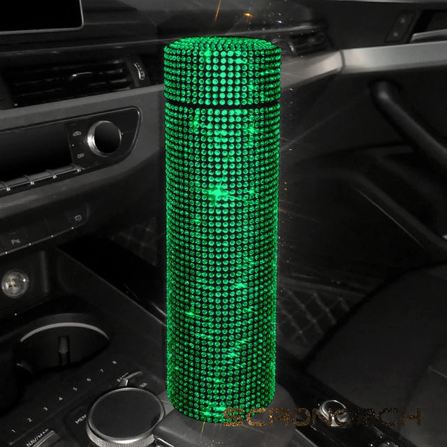 27062453 Bling Rhinestone Thermos Bottle Insulated Double Wall Stainless Steel Water Bottle Coffee Travel Car Coffee Mug Cup Vacuum Flask - jurk.store