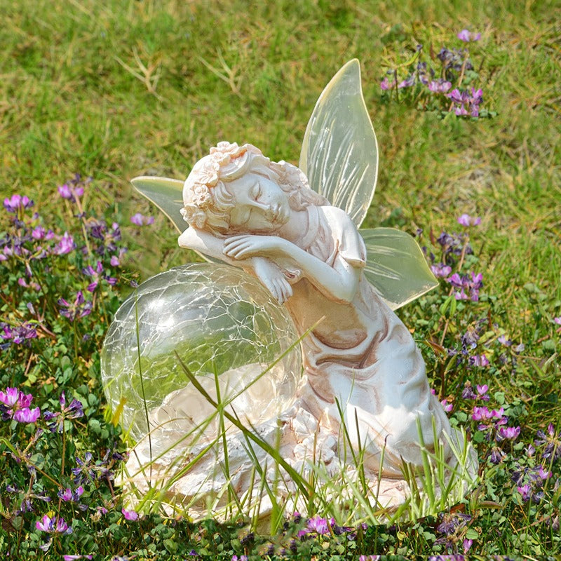 28062433 Solar Outdoor Lamp Garden Garden Fairy Resin - jurk.store