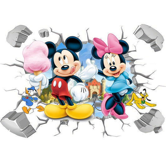 27062492 Mickey Mouse Cartoon Wall Sticker Kindergarten PVC Poster Minnie Mickey Self Adhesive Anime Game Decoration Sticker - jurk.store