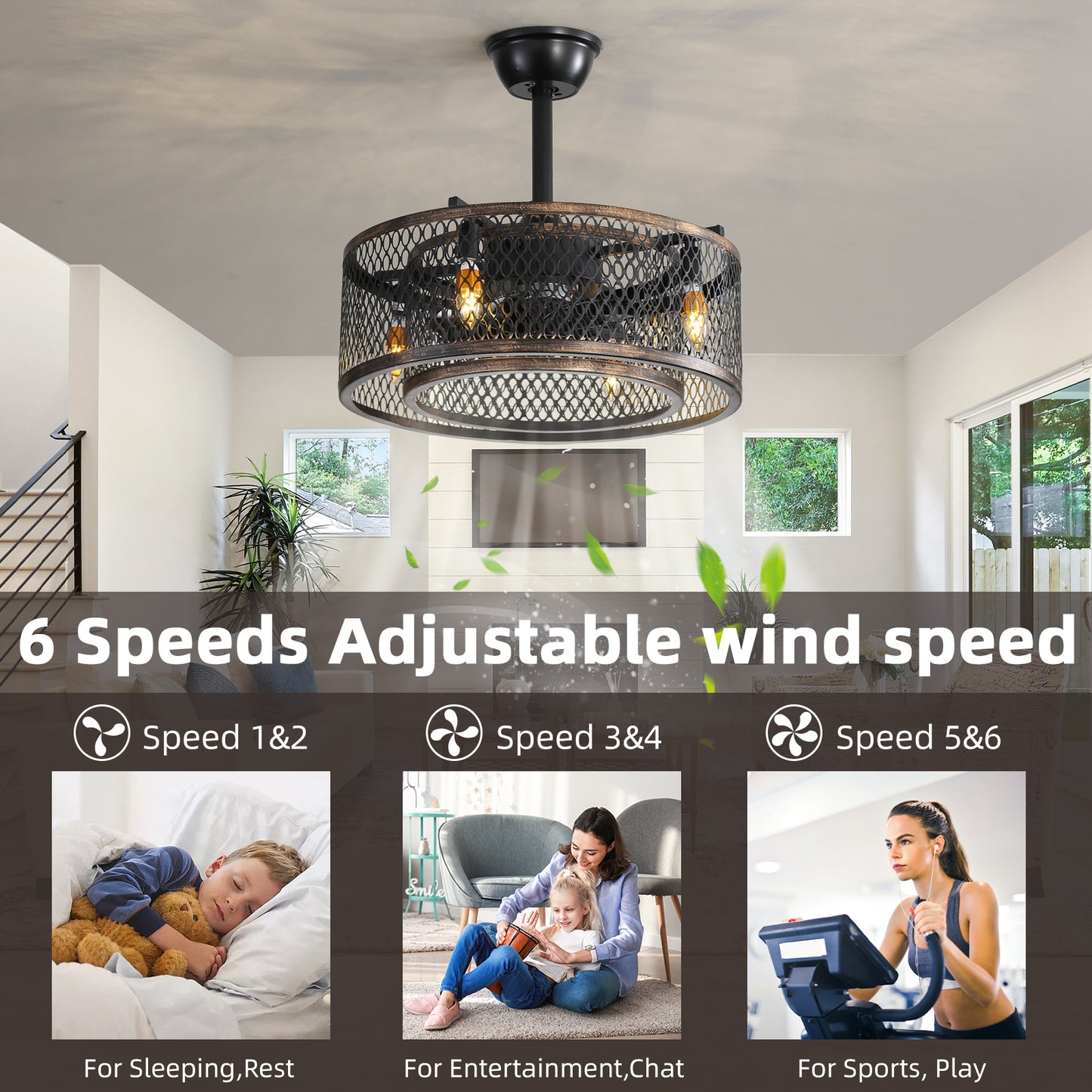 27062418 20 inch Caged Ceiling Fan with Lights - jurk.store