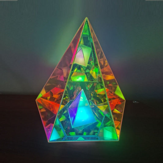 27062437 Colorful table lamp pyramid camping lamp bedroom mood decoration ornaments creative e sports desktop atmosphere lamp - jurk.store