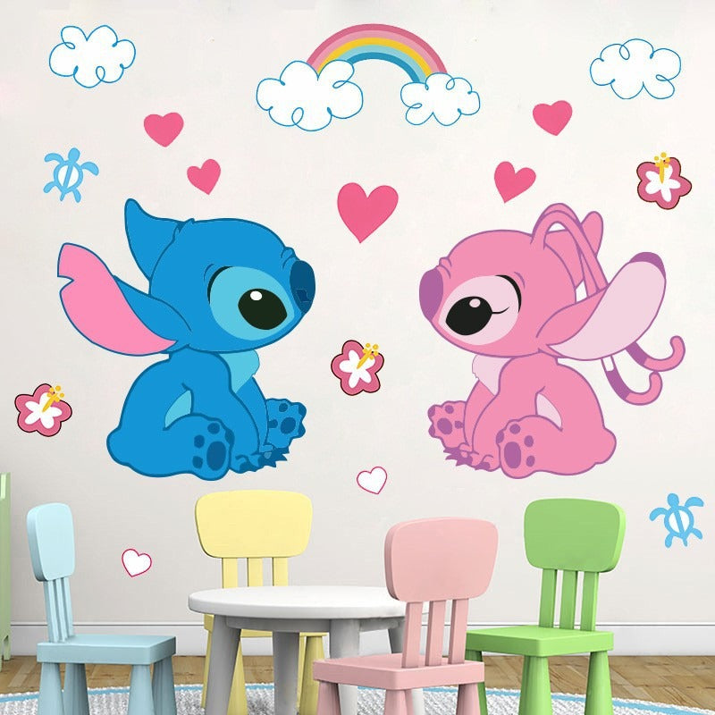 28062438 Stitch Children's Room Decoration Wall Stickers Self Adhesive Cartoon Stitch Broken Wall Baby Room Stickers - jurk.store