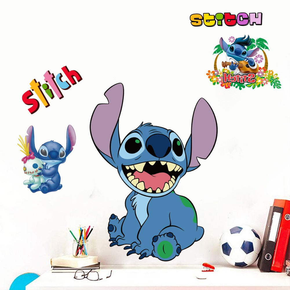 28062438 Stitch Children's Room Decoration Wall Stickers Self Adhesive Cartoon Stitch Broken Wall Baby Room Stickers - jurk.store