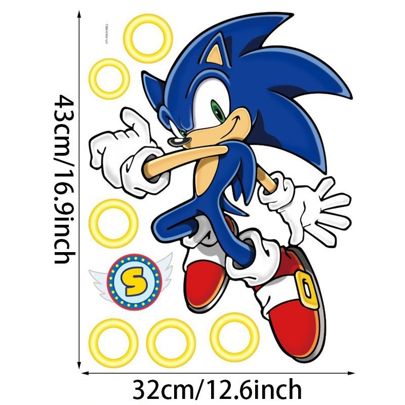 28062437 Sonic children's room wall beautification decoration stickers PVC self-adhesive cartoon graffiti posters wall stickers - jurk.store