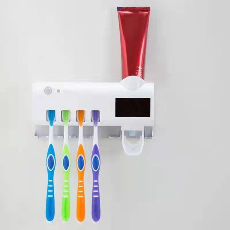 28062449 Wall Toothbrush Holder Smart Bathroom Toothpaste Squeezer for Bathroom Toilet Automatic Disinfect Bathroom Accessories - jurk.store