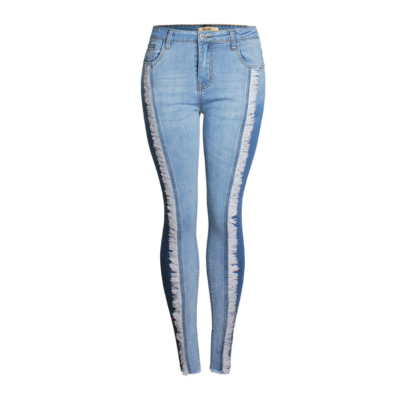 15072418 Spring New Fashion Fringe Slim Jeans Slim Hip Leggings Jeans for Women - jurk.store