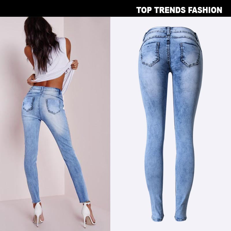 15072414 Popular Slim Pencil Pants Stretch Denim Ripped Pencil Pants Are Thin And Multi-Hole Patch Trend Models - jurk.store