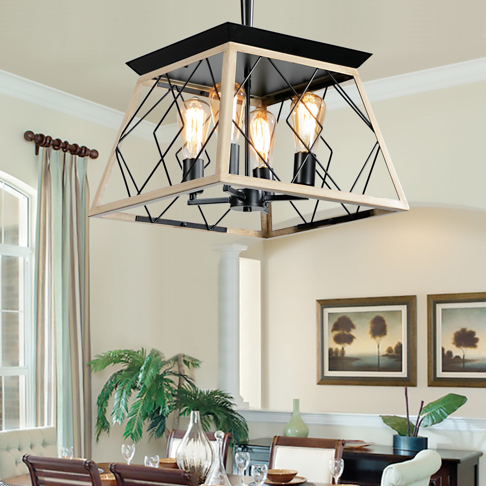 27062420 4-Light Farmhouse Chandeliers For Dining Room (No Bulbs) - jurk.store