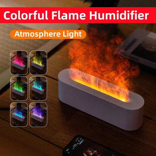 27062462 Flame Aroma Diffuser Air Humidifier Ultrasonic Cool Mist Maker Fogger Led Essential Oil Lamp Realistic Fire Difusor - jurk.store