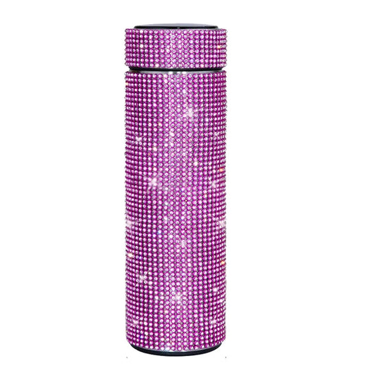 27062450 500ml diamond inlaid temperature cup, LED temperature display cup, intelligent water bottle, insulated cup, girl's travel gift - jurk.store